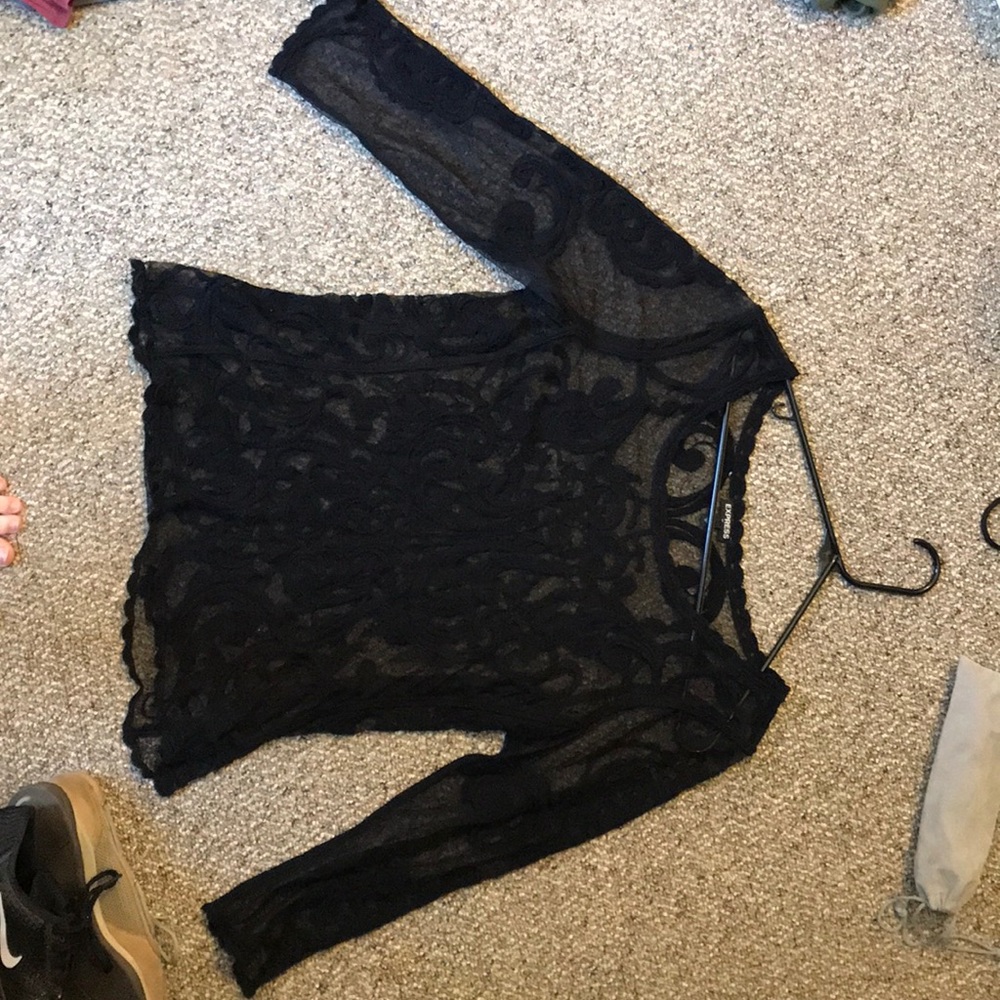 Express brand black lace shirt never worn!